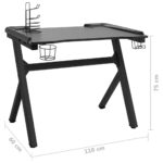 Bureau de jeu à LED en forme de Y noir 110x60x75 cm – Image 10