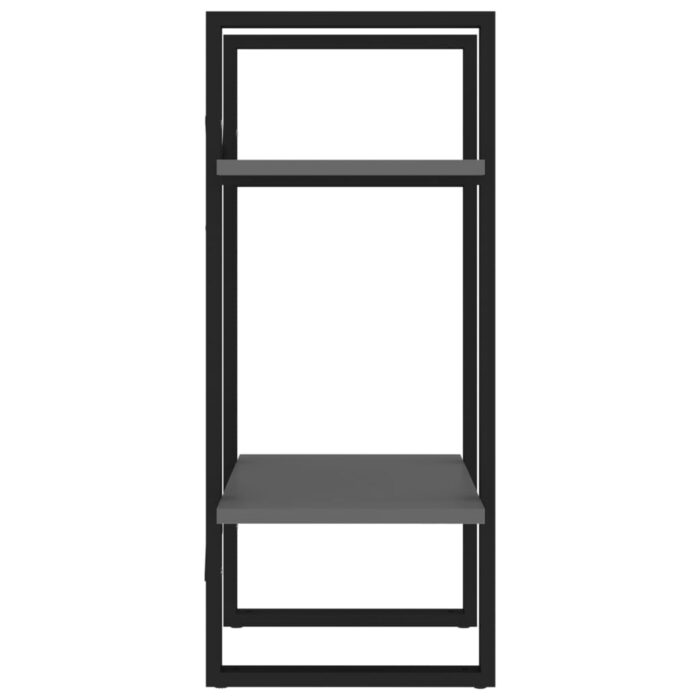 Bibliothèque à 2 niveaux gris 40x30x70 cm bois d'ingénierie – Image 4