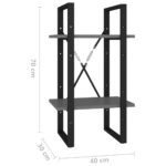 Bibliothèque à 2 niveaux gris 40x30x70 cm bois d'ingénierie – Image 5