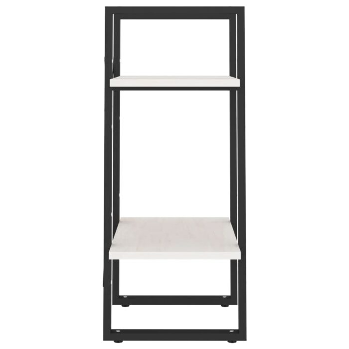 Bibliothèque à 2 niveaux Blanc 40x30x70 cm Bois de pin massif – Image 5