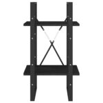 Bibliothèque à 2 niveaux Noir 40x30x70 cm Bois de pin massif – Image 4