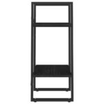 Bibliothèque à 2 niveaux Noir 40x30x70 cm Bois de pin massif – Image 5