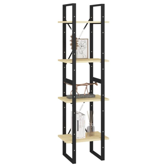 Bibliothèque à 4 niveaux 40x30x140 cm Bois de pin massif – Image 2