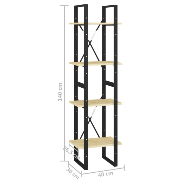 Bibliothèque à 4 niveaux 40x30x140 cm Bois de pin massif – Image 7