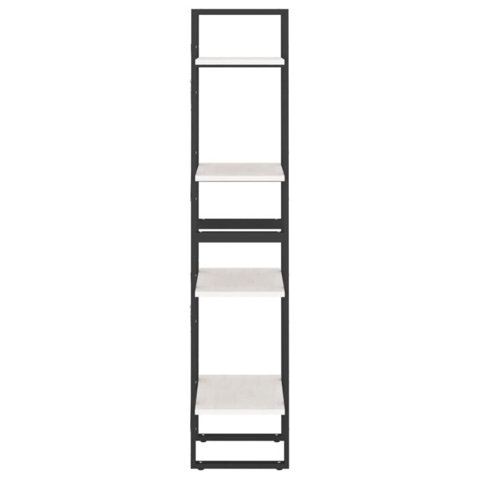 Bibliothèque à 4 niveaux blanc 40x30x140 cm bois de pin massif – Image 5
