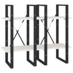 Bibliothèque à 4 niveaux blanc 40x30x140 cm bois de pin massif – Image 6