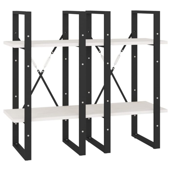 Bibliothèque à 4 niveaux blanc 40x30x140 cm bois de pin massif – Image 6