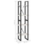 Bibliothèque à 4 niveaux blanc 40x30x140 cm bois de pin massif – Image 7