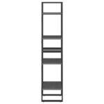 Bibliothèque à 4 niveaux Gris 40x30x140 cm Bois de pin massif – Image 5