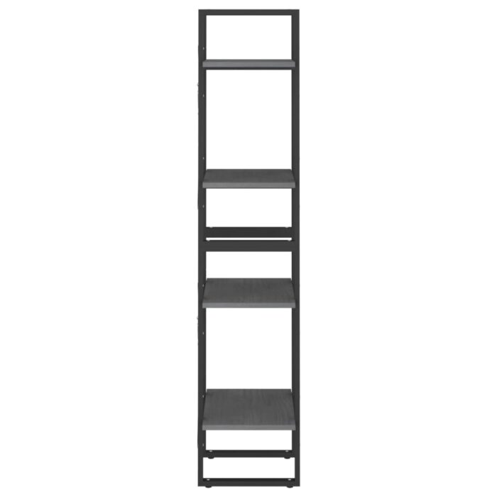 VXL8720286567142_g_en_hd_5.jpg Bibliothèque à 4 niveaux Gris 40x30x140 cm Bois de pin massif – Image 5
