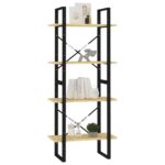 Bibliothèque à 4 niveaux 60x30x140 cm Bois de pin massif – Image 2