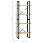 Bibliothèque à 4 niveaux 60x30x140 cm Bois de pin massif – Image 6