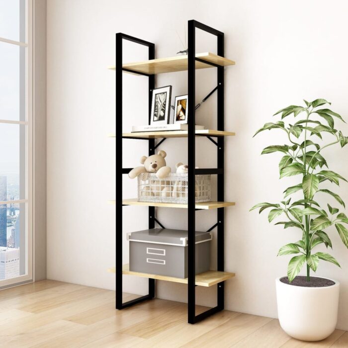 VXL8720286567326_m_en_hd_1.jpg Bibliothèque à 4 niveaux 60x30x140 cm Bois de pin massif – Image 1