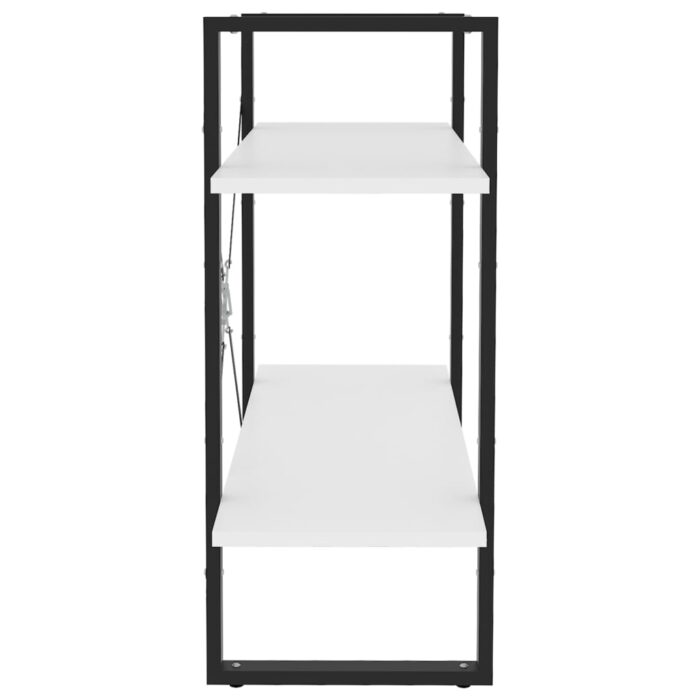 Bibliothèque à 2 niveaux Blanc 80x30x70 cm bois d'ingénierie – Image 4