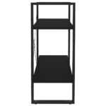 Bibliothèque à 2 niveaux Noir 80x30x70 cm bois d'ingénierie – Image 4