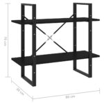 Bibliothèque à 2 niveaux Noir 80x30x70 cm bois d'ingénierie – Image 5