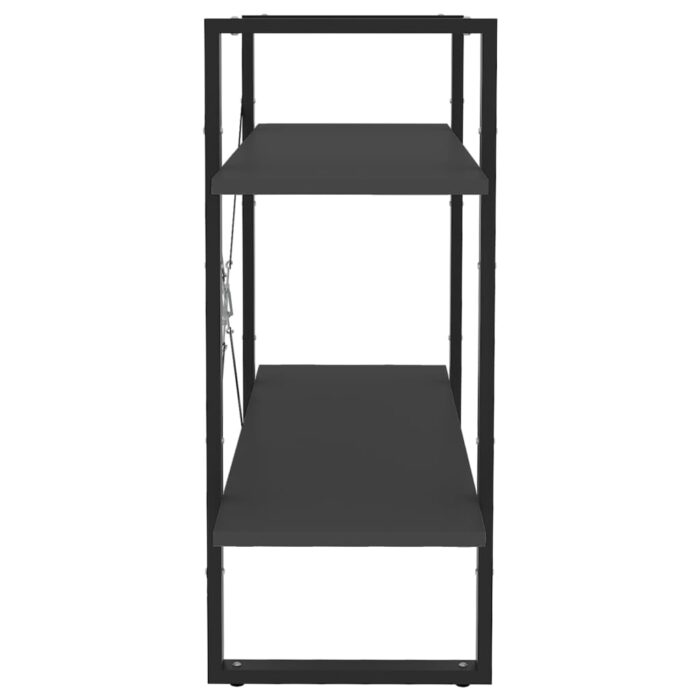 Bibliothèque à 2 niveaux Gris 80x30x70 cm bois d'ingénierie – Image 4