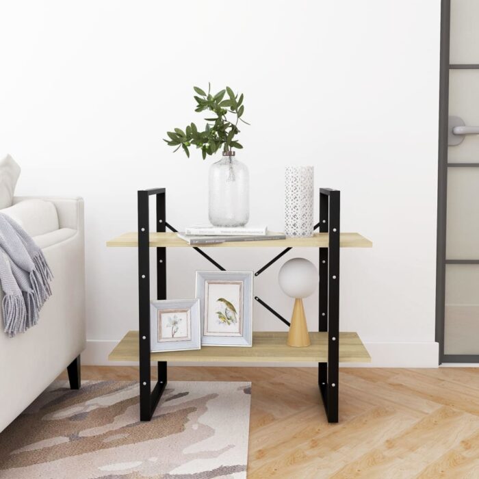 Bibliothèque à 2 niveaux chêne sonoma bois d'ingénierie – Image 2