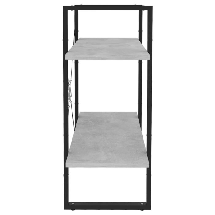 Bibliothèque à 2 niveaux Gris béton 80x30x70 cm bois ingénierie – Image 4