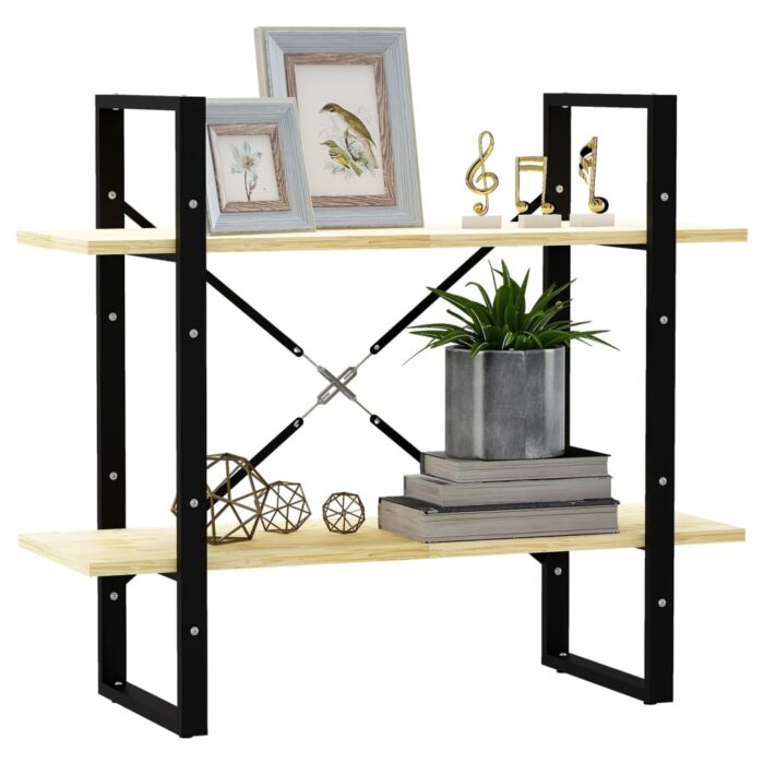 Bibliothèque à 2 niveaux 80x30x70 cm Bois de pin massif – Image 2