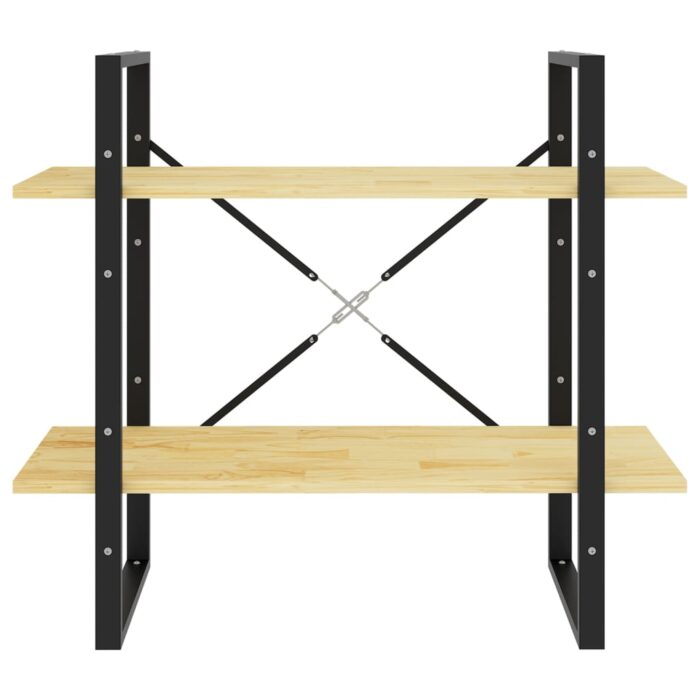 Bibliothèque à 2 niveaux 80x30x70 cm Bois de pin massif – Image 4