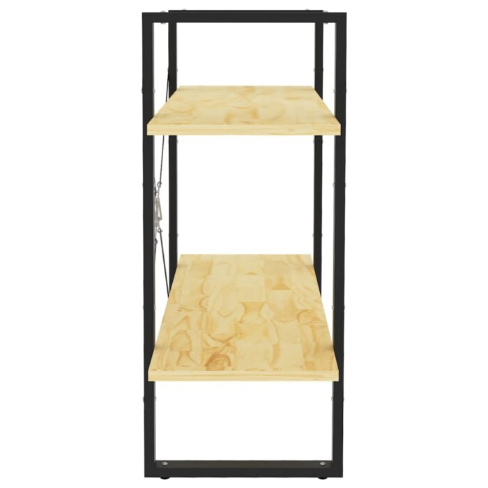 Bibliothèque à 2 niveaux 80x30x70 cm Bois de pin massif – Image 5