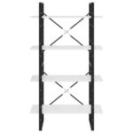 Bibliothèque à 4 niveaux Blanc 80x30x140 cm bois d'ingénierie – Image 3