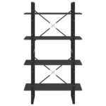 Bibliothèque à 4 niveaux gris 80x30x140 cm bois d'ingénierie – Image 3