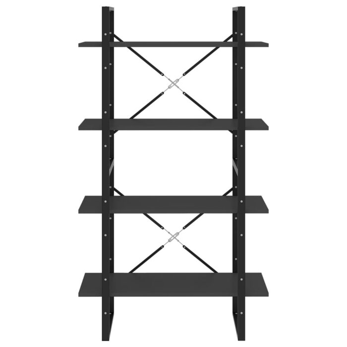 Bibliothèque à 4 niveaux gris 80x30x140 cm bois d'ingénierie – Image 3