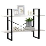 Bibliothèque à 2 niveaux Blanc 100x30x70 cm Bois de pin massif – Image 2