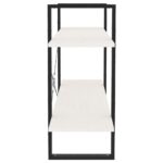 Bibliothèque à 2 niveaux Blanc 100x30x70 cm Bois de pin massif – Image 5