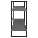 Bibliothèque à 2 niveaux Gris 100x30x70 cm Bois de pin massif – Image 5