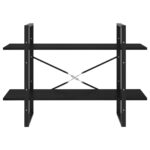 Bibliothèque à 2 niveaux Noir 100x30x70 cm Bois de pin massif – Image 4