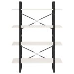 Bibliothèque à 4 niveaux Blanc 100x30x140 cm Bois de pin massif – Image 3