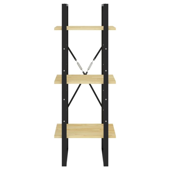 Bibliothèque à 3 niveaux 40x30x105 cm Bois de pin massif – Image 4