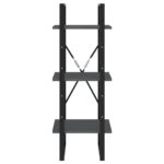 Bibliothèque à 3 niveaux Gris 40x30x105 cm Bois de pin massif – Image 4