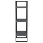Bibliothèque à 3 niveaux Gris 40x30x105 cm Bois de pin massif – Image 5