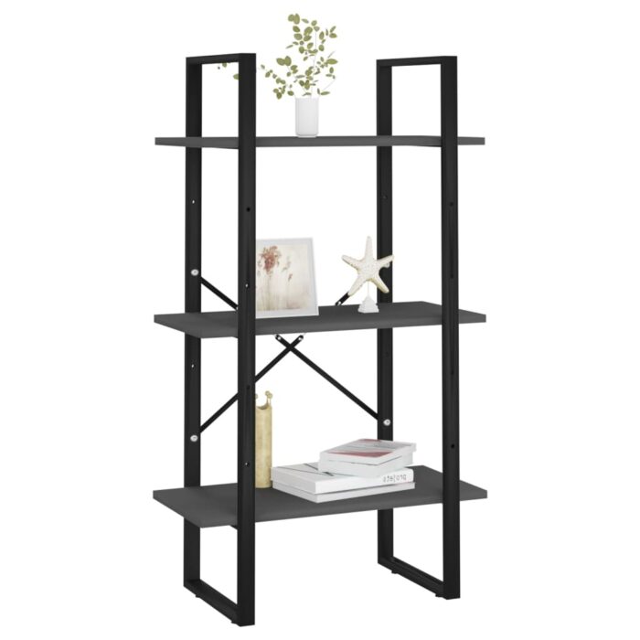 Étagère de rangement gris 60x30x105 cm bois d'ingénierie – Image 2