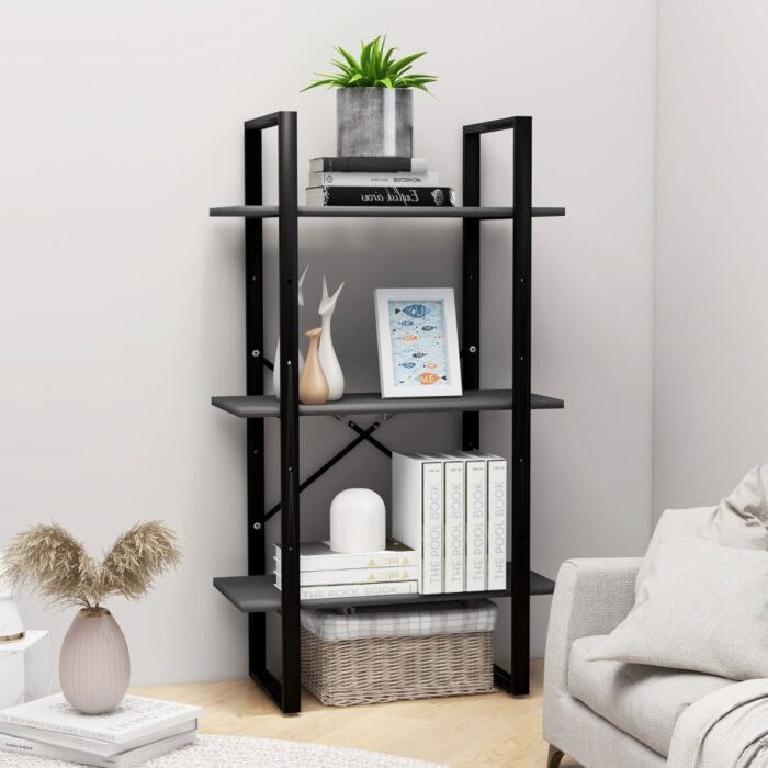 Étagère de rangement gris 60x30x105 cm bois d'ingénierie – Image 1