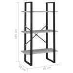 Étagère de rangement gris béton 60x30x105 cm bois d'ingénierie – Image 5