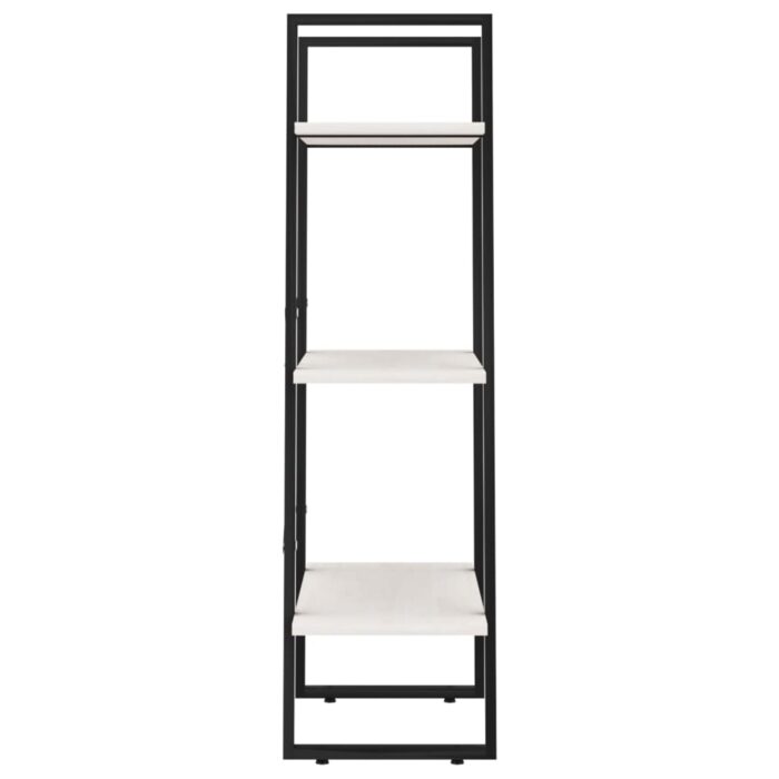 Étagère de rangement Blanc 60x30x105 cm Bois de pin massif – Image 5