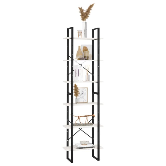 Étagère de rangement Blanc 60x30x210 cm Bois de pin massif – Image 2