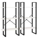 Étagère de rangement Blanc 60x30x210 cm Bois de pin massif – Image 4