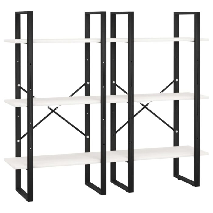 Étagère de rangement Blanc 60x30x210 cm Bois de pin massif – Image 4