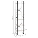 Étagère de rangement Blanc 60x30x210 cm Bois de pin massif – Image 7