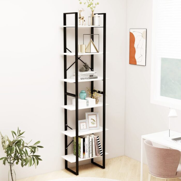 Étagère de rangement Blanc 60x30x210 cm Bois de pin massif – Image 1