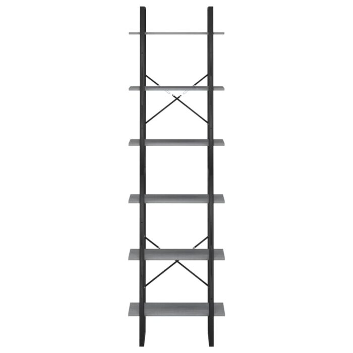 Étagère de rangement Gris 60x30x210 cm Bois de pin massif – Image 4