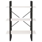 Bibliothèque à 3 niveaux Blanc 80x30x105 cm Bois de pin massif – Image 4