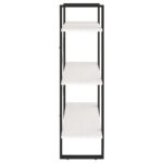 Bibliothèque à 3 niveaux Blanc 80x30x105 cm Bois de pin massif – Image 5