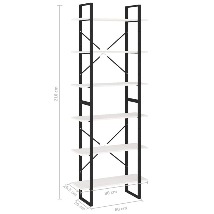 Armoire haute Blanc 80x30x210 cm Bois de pin solide – Image 7